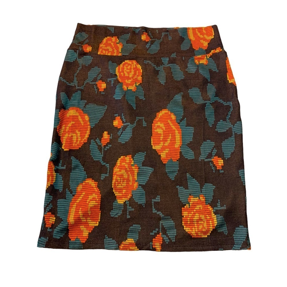 Lularoe | Skirt Large Color Print Form Fitting Flattering Size XL